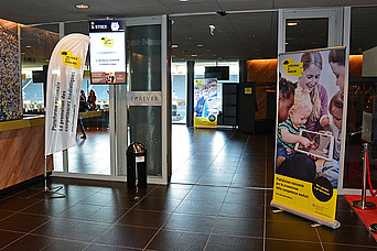 Area d'ingresso nello stadio di Wankdorf alla sala per l'evento Giovani e Media.